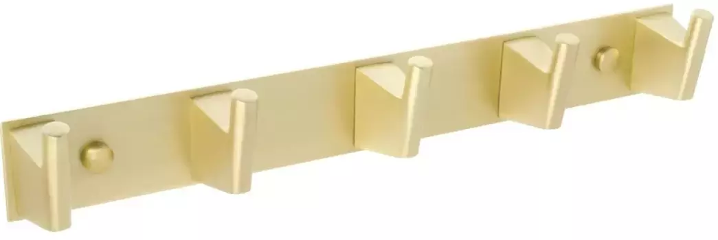 Планка с крючками Fixsen Trend Gold FX-99005-5 для ванны, золотой матовый