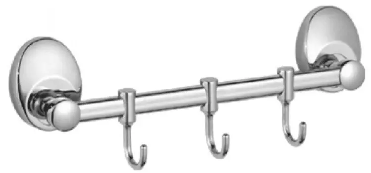 Планка с крючками Haiba HB1615-3 для ванны, хром