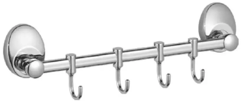 Планка с крючками Haiba HB1615-4 для ванны, хром