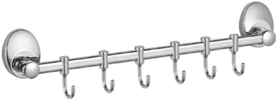 Планка с крючками Haiba HB1615-6 для ванны, хром