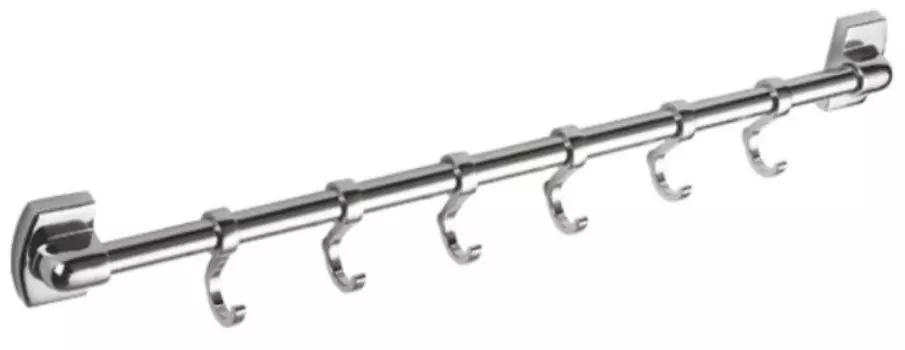 Планка с крючками Haiba HB209-6 для ванны, хром