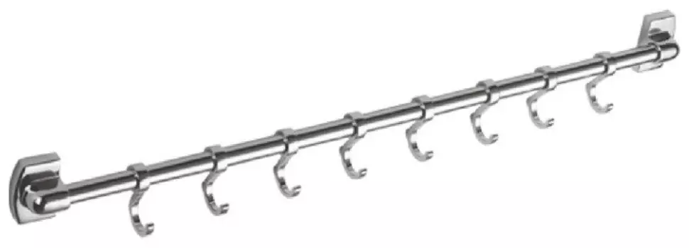 Планка с крючками Haiba HB209-8 для ванны, хром