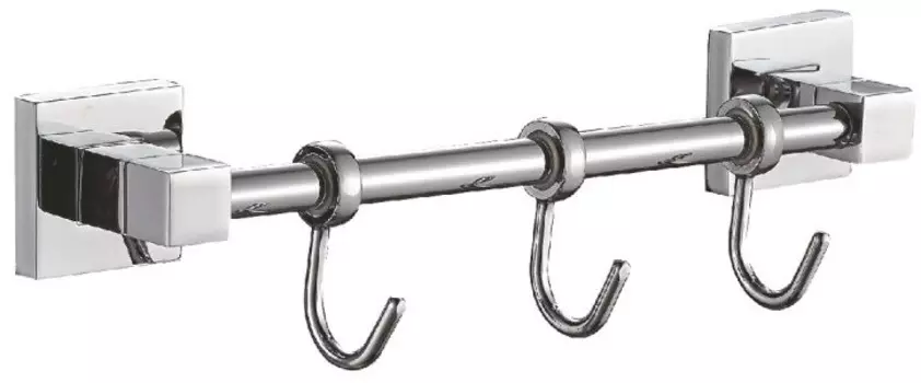 Планка с крючками Haiba HB8615-3 для ванны, хром