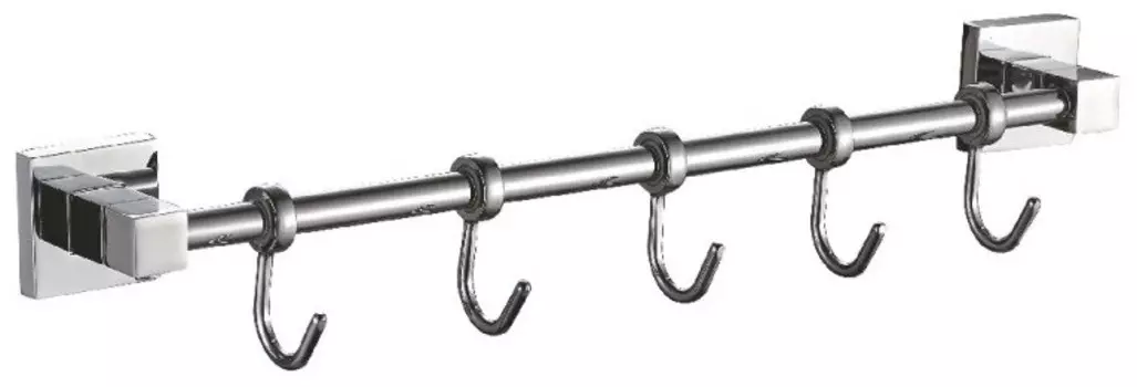 Планка с крючками Haiba HB8615-5 для ванны, хром
