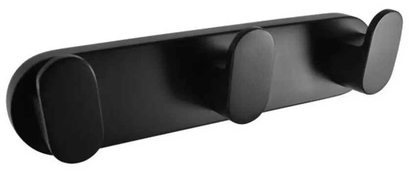 Планка с крючками Rav Slezak Yukon YUA0105CMAT для ванны, черный матовый