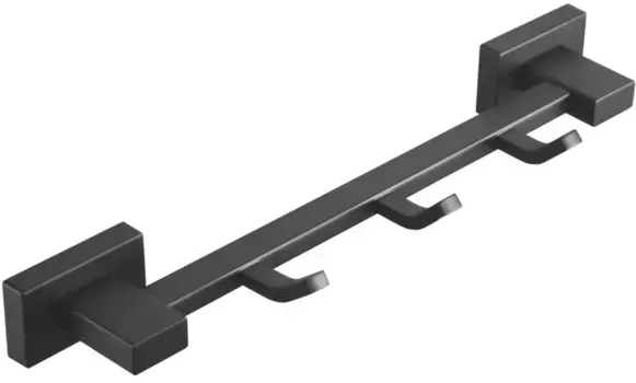 Планка с крючками Shevanik SG5631H для ванны, черный матовый