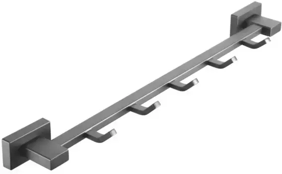 Планка с крючками Shevanik SG5651T для ванны, оружейная сталь