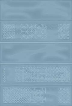 Плитка настенная Метро 2Д синий декор 27,5х40