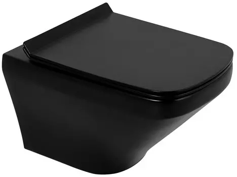 Унитаз подвесной BelBagno Sela BB3201CHR-MB безободковый, черный матовый