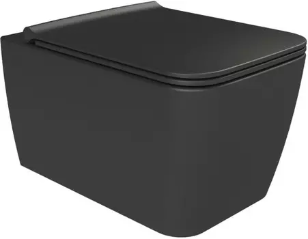 Унитаз подвесной Boheme Zen 967-B безободковый, черный матовый