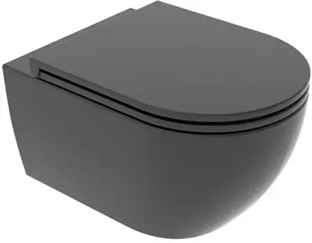 Унитаз подвесной GSG Like LKWCSO003 безободковый, черный матовый