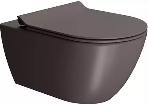 Унитаз подвесной GSI Pura 881516 безободковый, торнадо, коричневый матовый