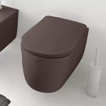 Унитаз подвесной Kerasan Nolita 531475 безободковый, бургундский матовый