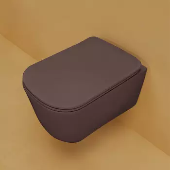 Унитаз подвесной Kerasan Tribeca 511475 безободковый, бургундский матовый