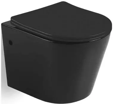 Подвесной безободковый унитаз с сиденьем микролифт Mira MR-B4836B