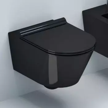 Подвесной безободковый унитаз с сиденьем микролифт Mira MR-B3649B