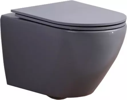 Унитаз подвесной Esbano Azalea ESUPAZALGM безободковый, с сиденьем микролифт, серый матовый