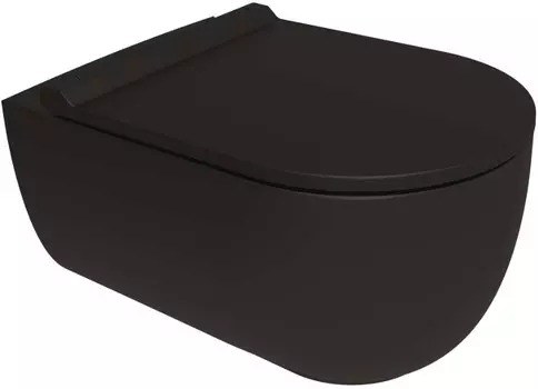 Унитаз подвесной Bien Vokha MDKA052N1VP0B7000 безободковый, с сиденьем микролифт, черный матовый