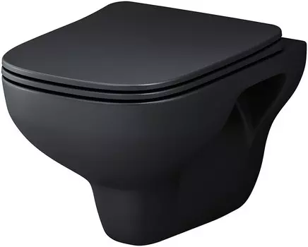 Унитаз подвесной Am.Pm X-Joy C85A1700MBSC безободковый, с сиденьем микролифт, черный матовый
