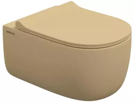 Унитаз подвесной Berges Ego XL 083211 безободковый, с сиденьем микролифт, кашемир матовый