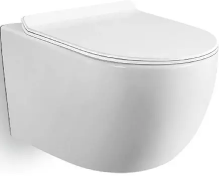 Унитаз подвесной Black & White 701W00 безободковый, с сиденьем микролифт, белый