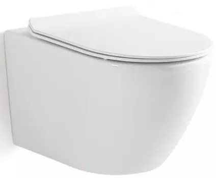 Подвесной безободковый унитаз с сиденьем микролифт Bogner BR-4477