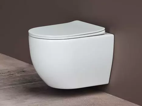 Унитаз подвесной Ceramica Nova Mia CN1805 безободковый, с сиденьем микролифт, белый