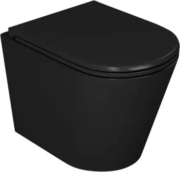 Унитаз подвесной D&K Venice DT1026025 безободковый, с сиденьем микролифт, черный матовый