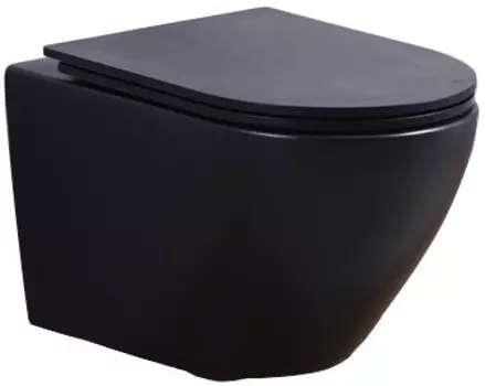 Унитаз подвесной Esbano AZALEA ESUPAZALBM безободковый, с сиденьем микролифт, черный матовый