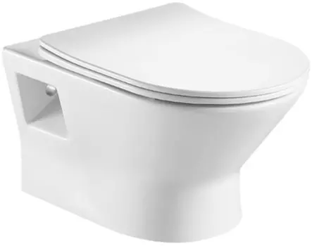 Подвесной безободковый унитаз с сиденьем микролифт Hansman Keramik Compact YHI0001