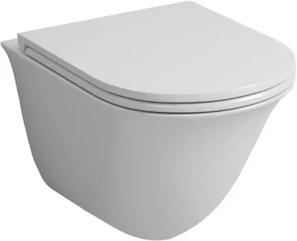 Унитаз подвесной Grossman GR-4412S безободковый, с сиденьем микролифт, белый