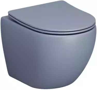 Унитаз подвесной Grossman GR-4455BSMS-21 безободковый, с сиденьем микролифт, голубой матовый