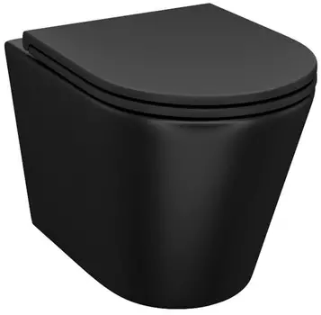Унитаз подвесной IDDIS Calipso CALR3BMi25 безободковый, с сиденьем микролифт, черный матовый
