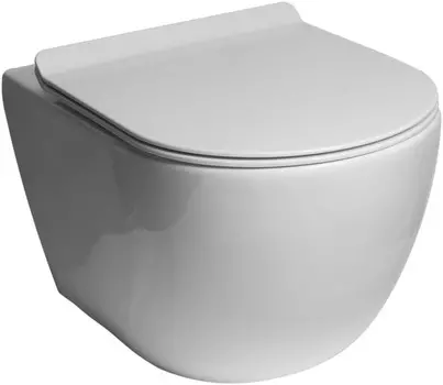 Унитаз подвесной SantiLine SL-5002 безободковый, с сиденьем микролифт, белый