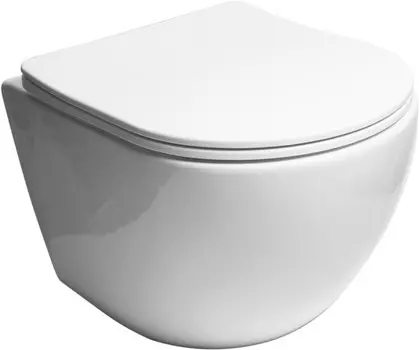 Унитаз подвесной SantiLine SL-5005 безободковый, с сиденьем микролифт, белый