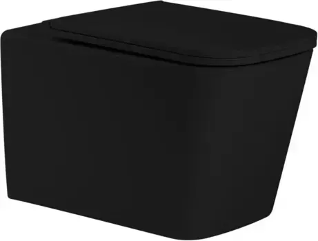 Унитаз подвесной SantiLine SL-5027MB безободковый, торнадо, с сиденьем микролифт, черный матовый