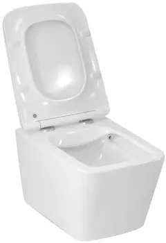 Унитаз подвесной Selena Quadra Q001WG безободковый, с сиденьем микролифт, белый