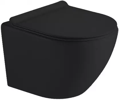 Унитаз подвесной Timo Kulo TK-403 MB безободковый, с сиденьем микролифт, черный матовый