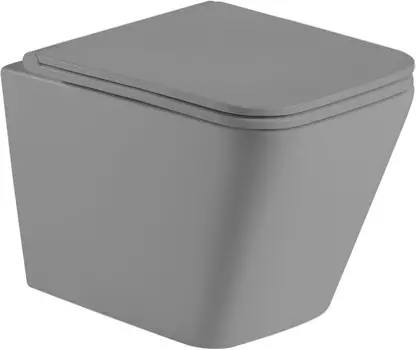 Унитаз подвесной WeltWasser Gelbach 041 MT-GR безободковый, торнадо, с сиденьем микролифт, серый матовый