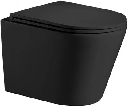 Подвесной безободковый унитаз с сиденьем микролифт WeltWasser Salzbach 004MT-BL