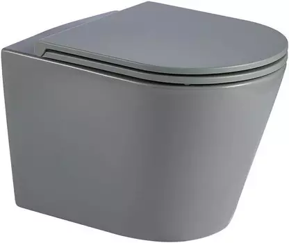 Унитаз подвесной WeltWasser Salzbach 041 MT-GR безободковый, торнадо, с сиденьем микролифт, серый матовый