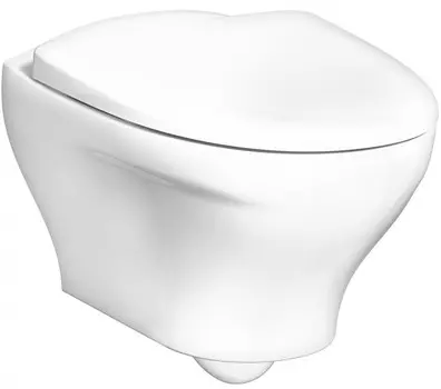 Подвесной унитаз безободковый с сиденьем микролифт белый Gustavsberg Estetic C+ GB1183300R1030