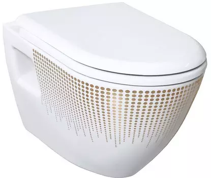 Унитаз подвесной Creavit Terra TP325-00CB00E-NA00 с функцией биде, белый/золото