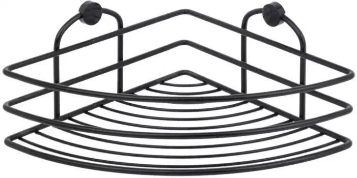 Полка для ванной Tekno-tel BK021B 20x20 см, угловая, черный матовый