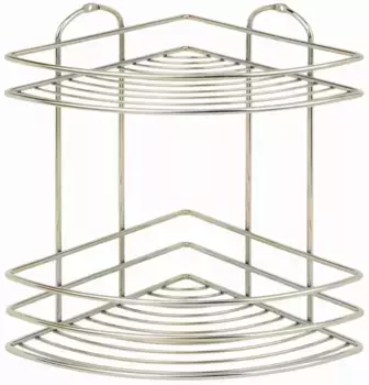 Полка для ванной Tekno-tel BK022 20x20 см, угловая, двойная, хром