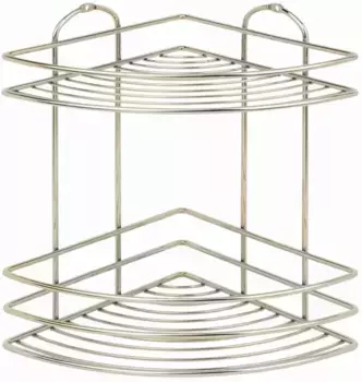 Полка для ванной Tekno-tel BK022G 20x20 см, угловая, двойная, золотой