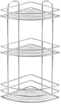 Полка для ванной Tekno-tel BK023 20x20 см, угловая, тройная, хром