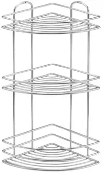 Полка для ванной Tekno-tel BK023SSS 20x20 см, угловая, тройная, серебро