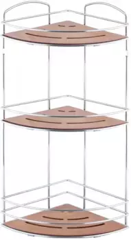 Полка для ванной Tekno-tel BK075 21x21 см, угловая, тройная, хром