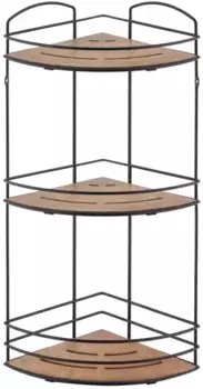 Полка для ванной Tekno-tel BK075B 21x21 см, угловая, тройная, черный матовый